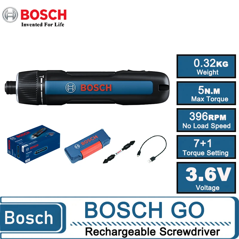 Home Appliances - ボッシュGO 3コードレス電動ドライバー、3.6Vリチウムバッテリー搭載ポータブル家庭修理用電動工具
