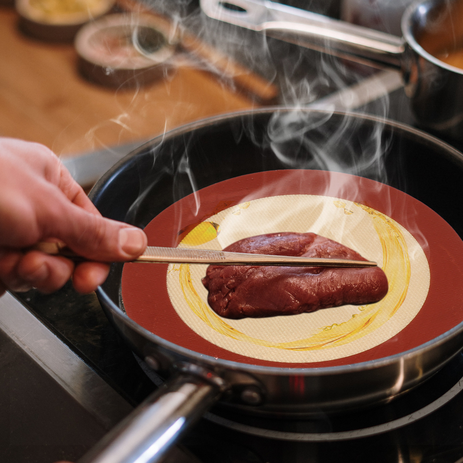 8インチのシリコン製エアフライヤー用シート。焦げ付き防止加工 - Air Fryer Silicone Pot Liner のレビューと価格