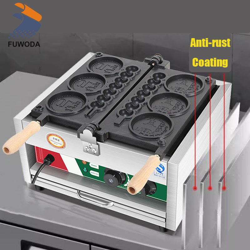4穴 110V/220V ノンスティック 丸型 チーズ金貨＆ - Mini Waffle Maker Machine のレビューと価格